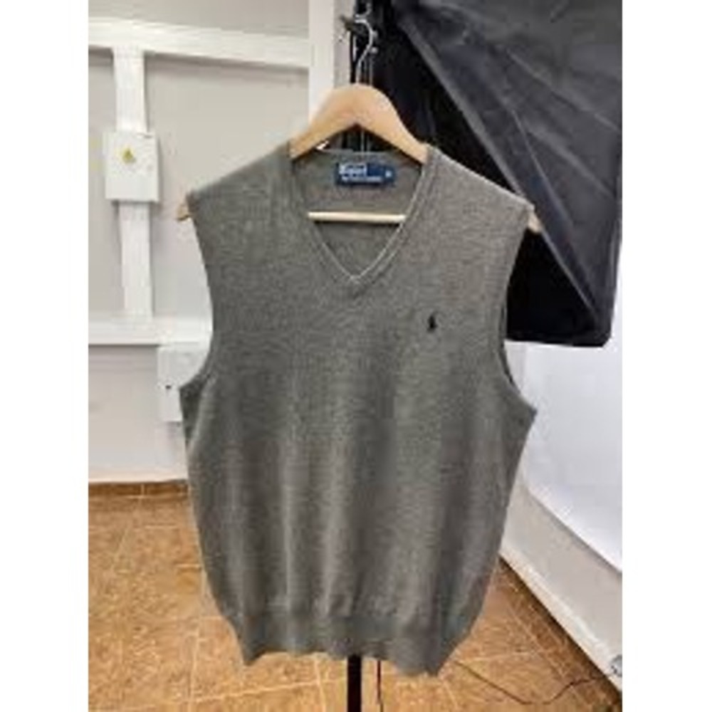 Polo by Ralph‎ Lauren 100% Lambswool Grey Sweater Vest - Size XL